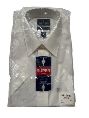 Stafford White Men's Dress Shirt - Regular Fit